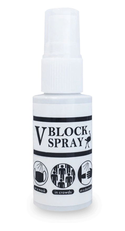 V Block Spray – Antibacterial spray for your mask and other surfaces